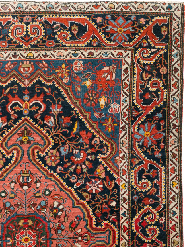 Antique Persian Sarouk Throw Rug, No.31327 - Gss