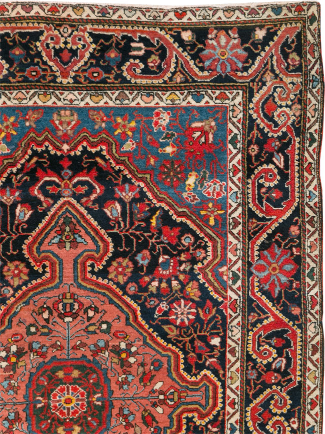 Antique Persian Sarouk Throw Rug, No.31327 - Gss