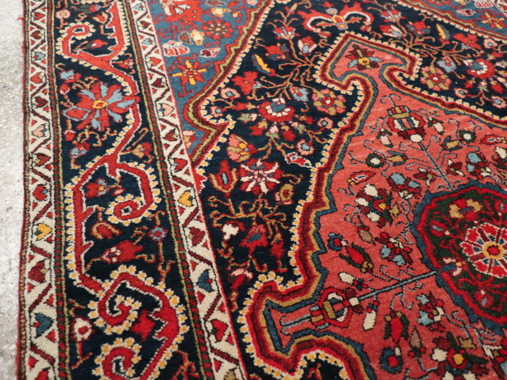 Antique Persian Sarouk Throw Rug, No.31327 - Gss