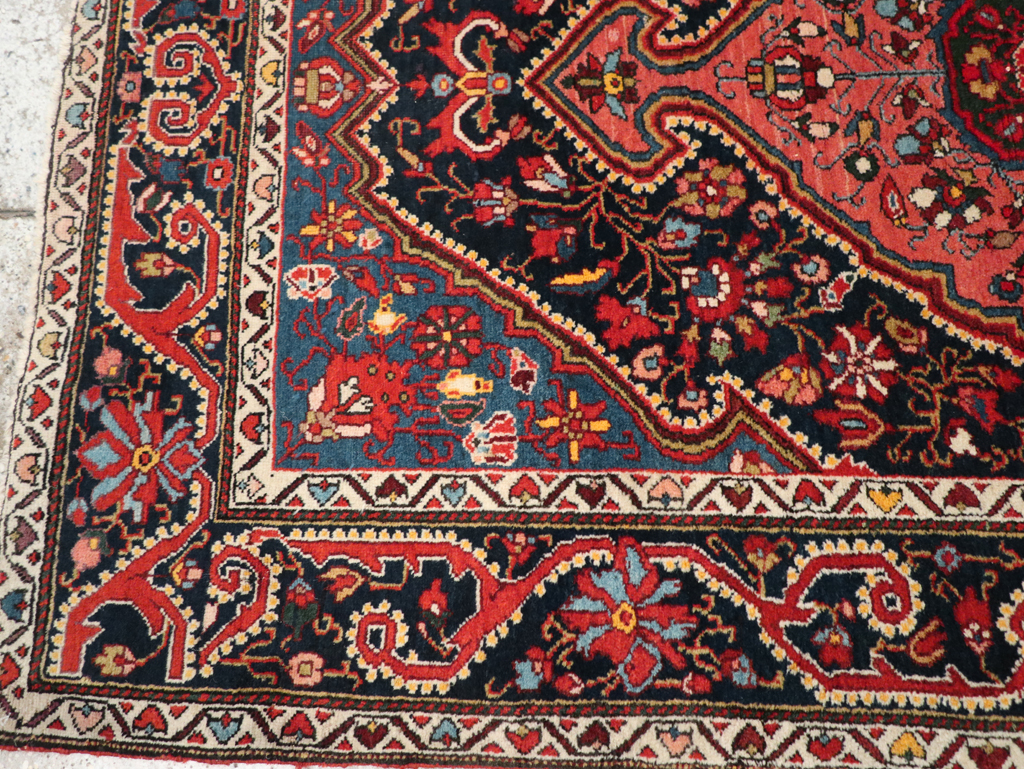 Antique Persian Sarouk Throw Rug, No.31327 - Gss