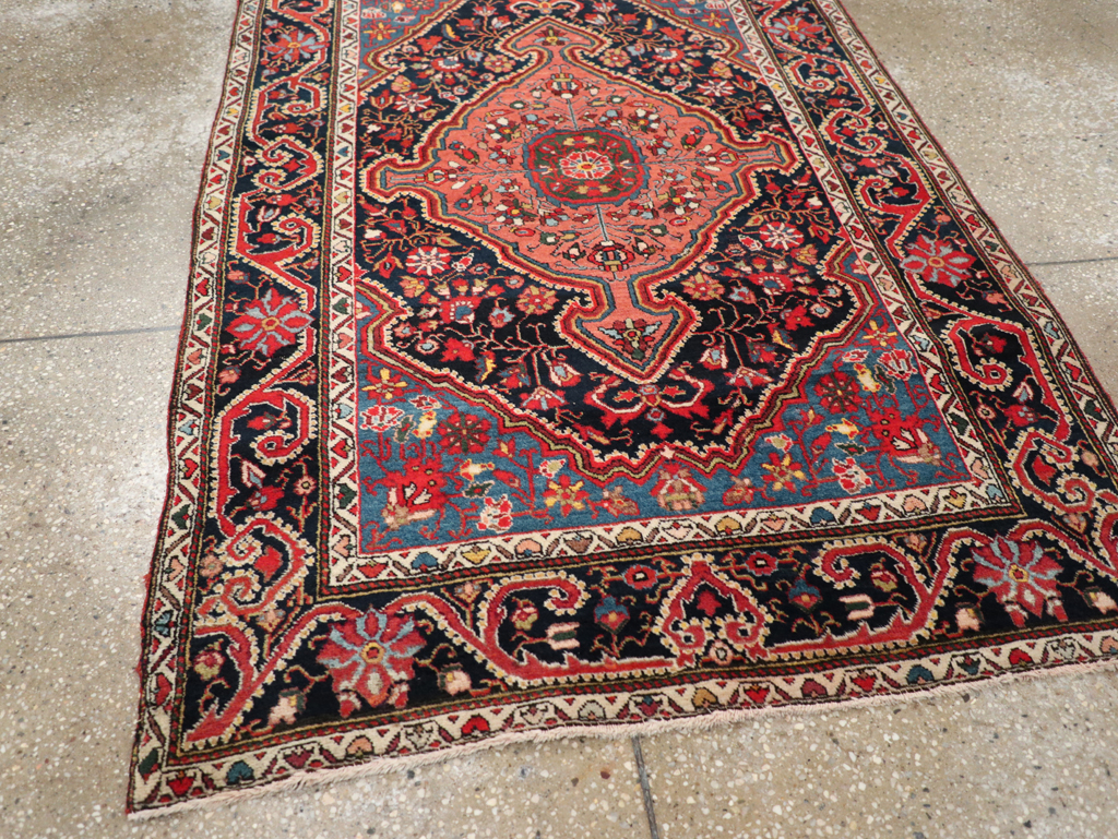 Antique Persian Sarouk Throw Rug, No.31327 - Gss