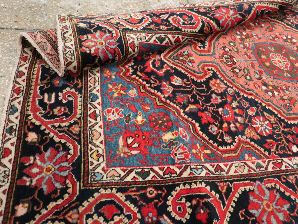 Antique Persian Sarouk Throw Rug, No.31327 - Gss