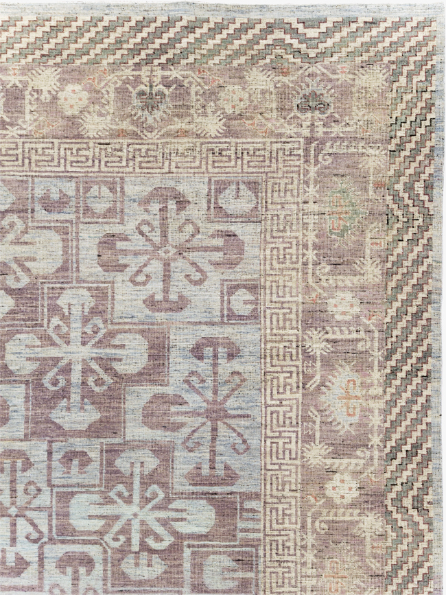 Contemporary East Turkestan Khotan Room Size Carpet, No.31329 - Gss