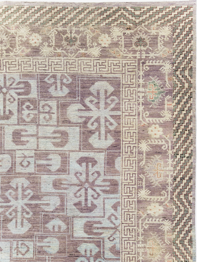Contemporary East Turkestan Khotan Room Size Carpet, No.31329 - Gss