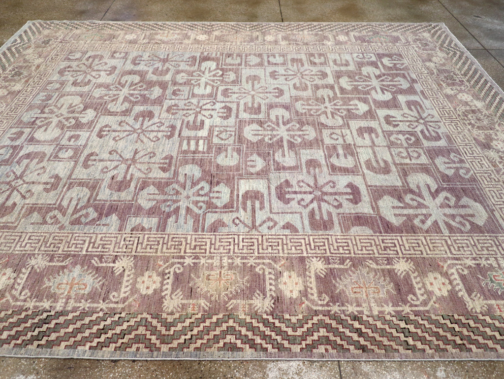 Contemporary East Turkestan Khotan Room Size Carpet, No.31329 - Gss