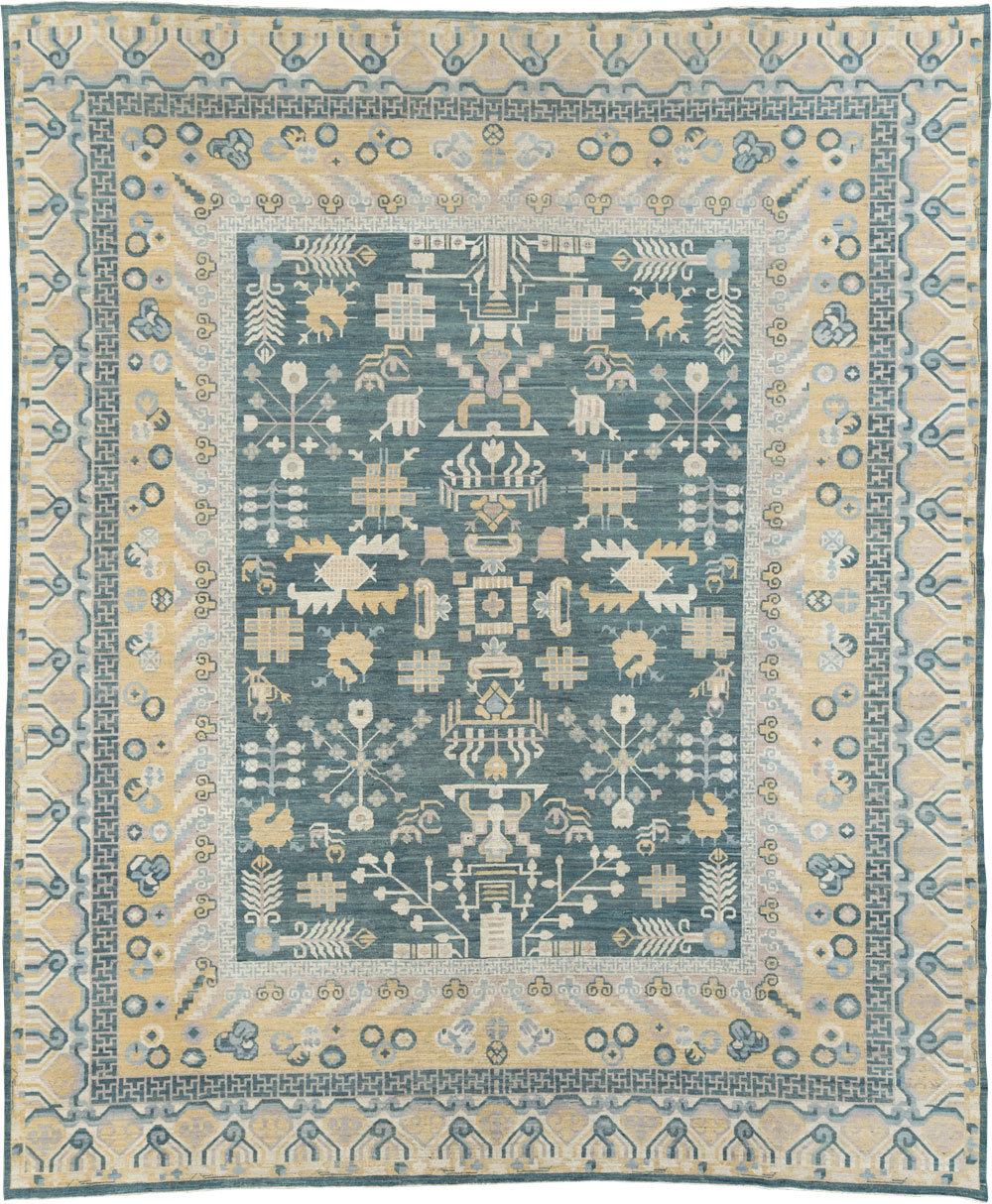 Contemporary East Turkestan Khotan Large Room Size Carpet, No.31330 - Gss