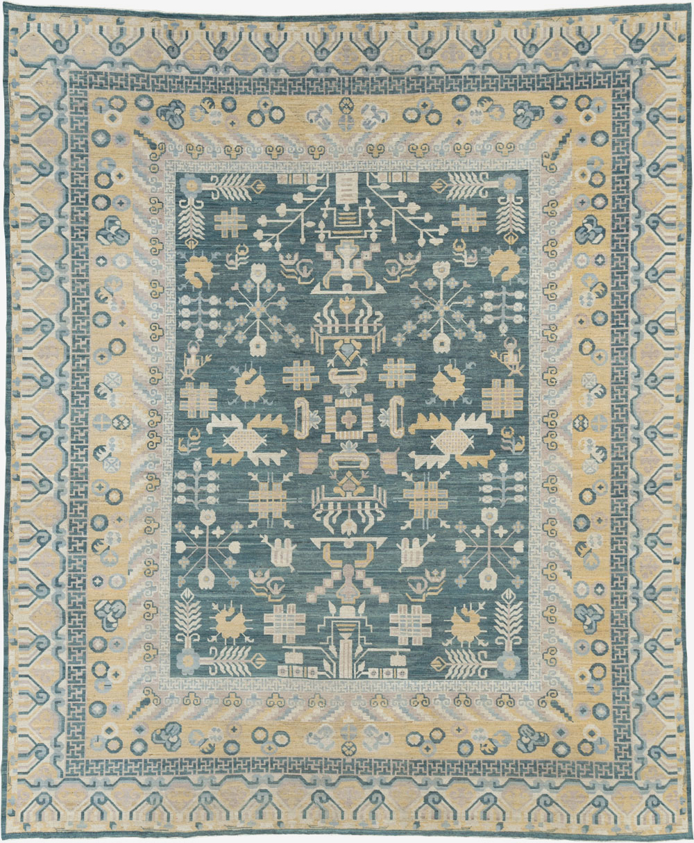 Contemporary East Turkestan Khotan Large Room Size Carpet, No.31330 - Gss