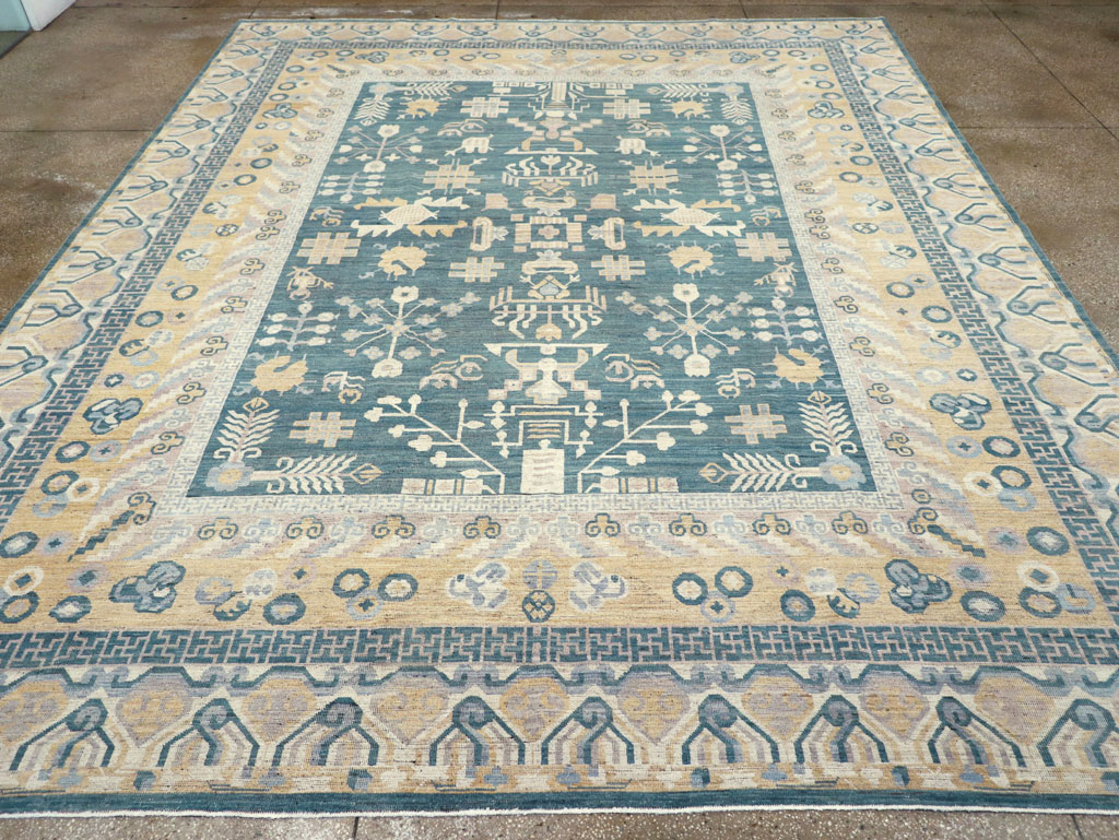 Contemporary East Turkestan Khotan Large Room Size Carpet, No.31330 - Gss