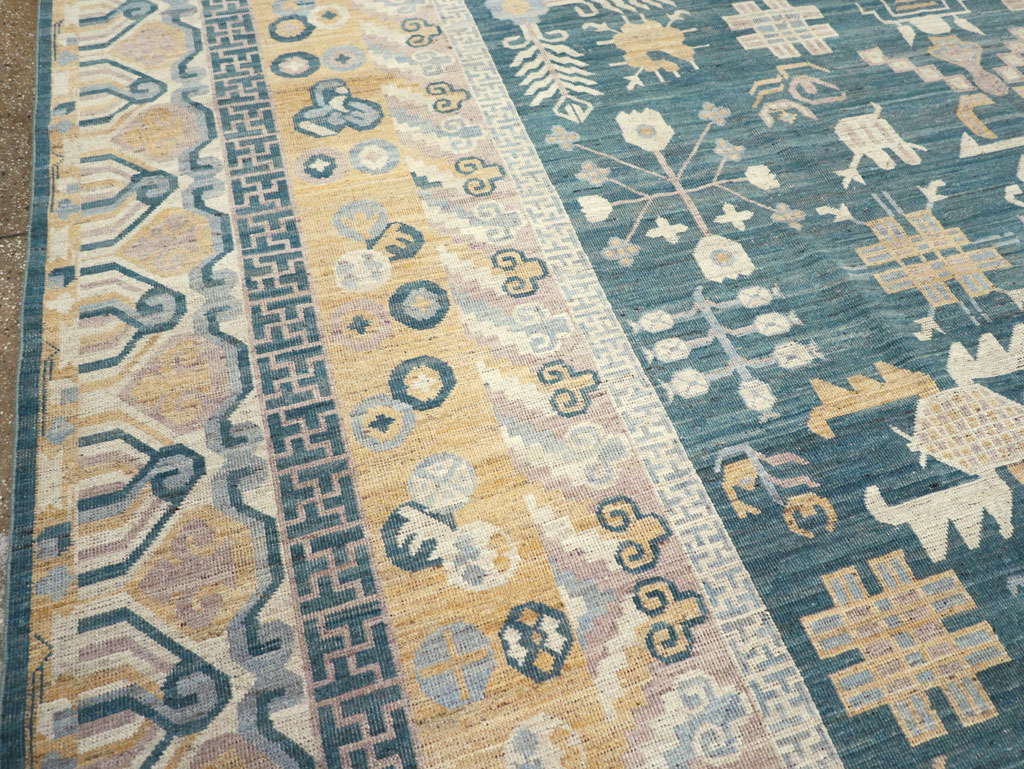 Contemporary East Turkestan Khotan Large Room Size Carpet, No.31330 - Gss