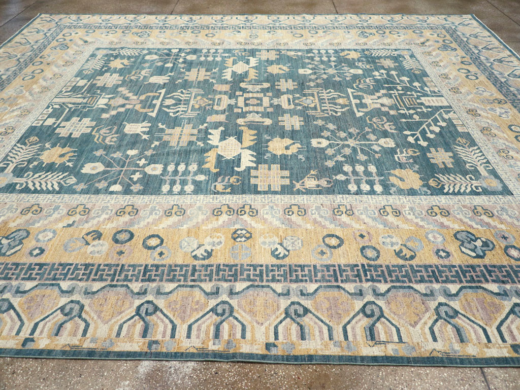 Contemporary East Turkestan Khotan Large Room Size Carpet, No.31330 - Gss