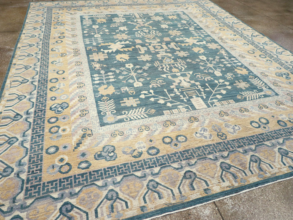 Contemporary East Turkestan Khotan Large Room Size Carpet, No.31330 - Gss