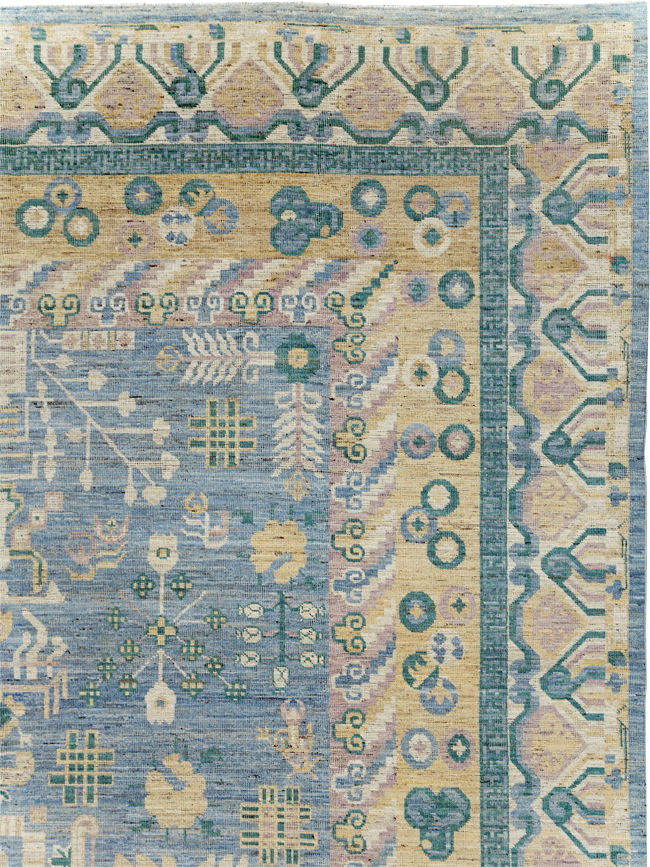 Contemporary East Turkestan Khotan Room Size Carpet, No.31331 - Gss