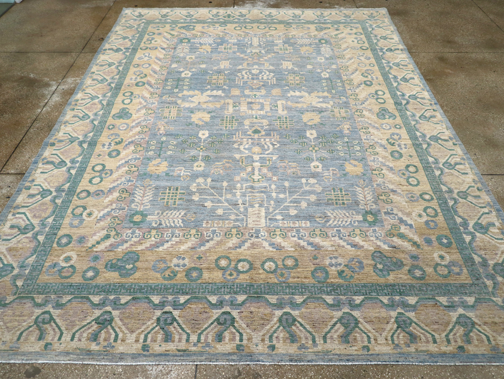 Contemporary East Turkestan Khotan Room Size Carpet, No.31331 - Gss