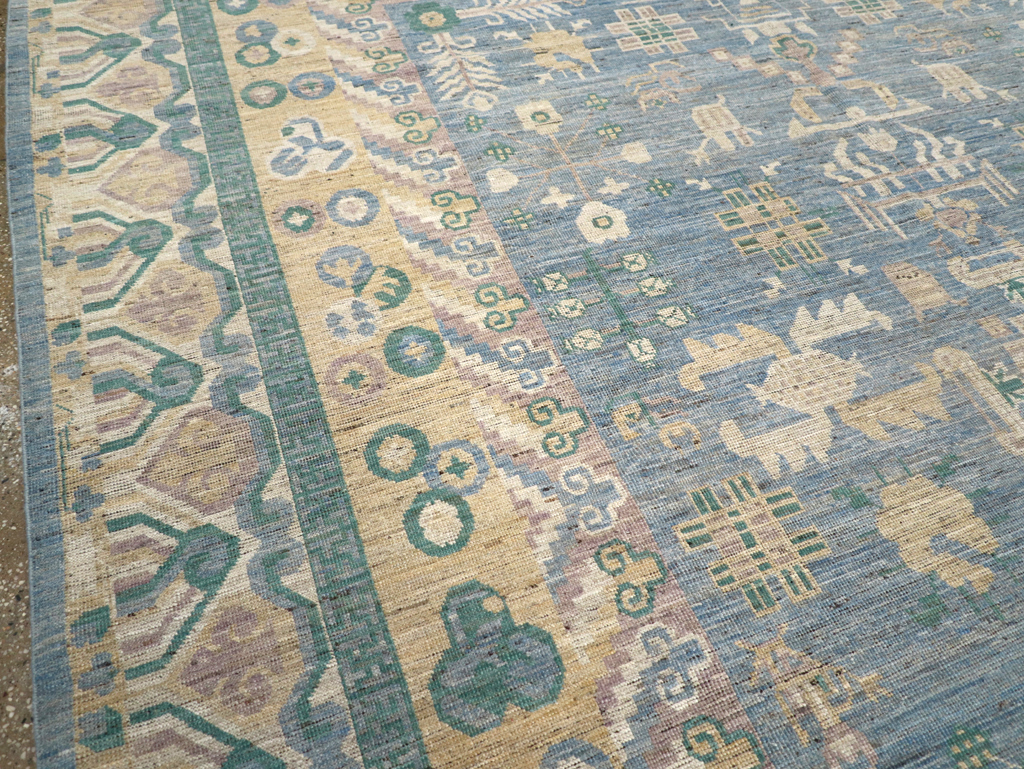 Contemporary East Turkestan Khotan Room Size Carpet, No.31331 - Gss