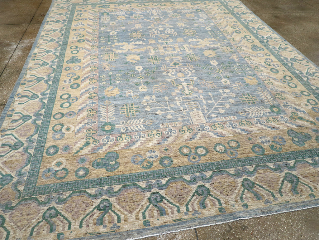 Contemporary East Turkestan Khotan Room Size Carpet, No.31331 - Gss