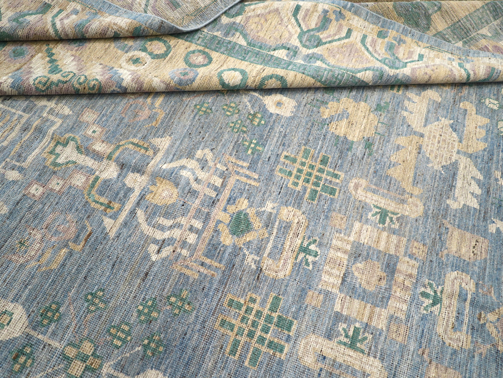 Contemporary East Turkestan Khotan Room Size Carpet, No.31331 - Gss