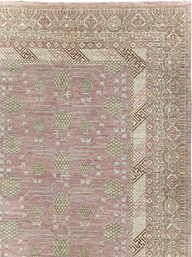 Contemporary East Turkestan Khotan Room Size Carpet, No.31332 - Gss