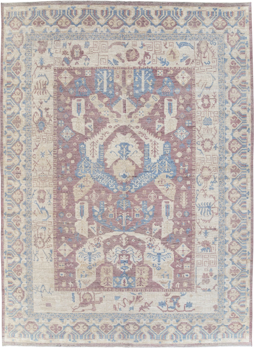 Contemporary East Turkestan Khotan Room Size Carpet, No.31334 - Gss