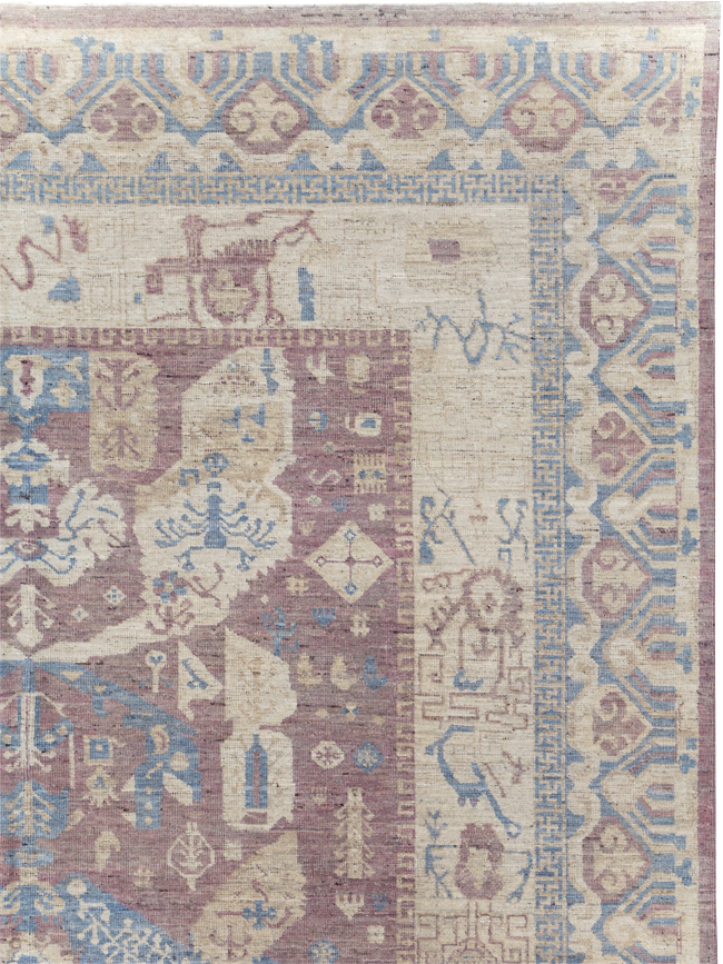 Contemporary East Turkestan Khotan Room Size Carpet, No.31334 - Gss