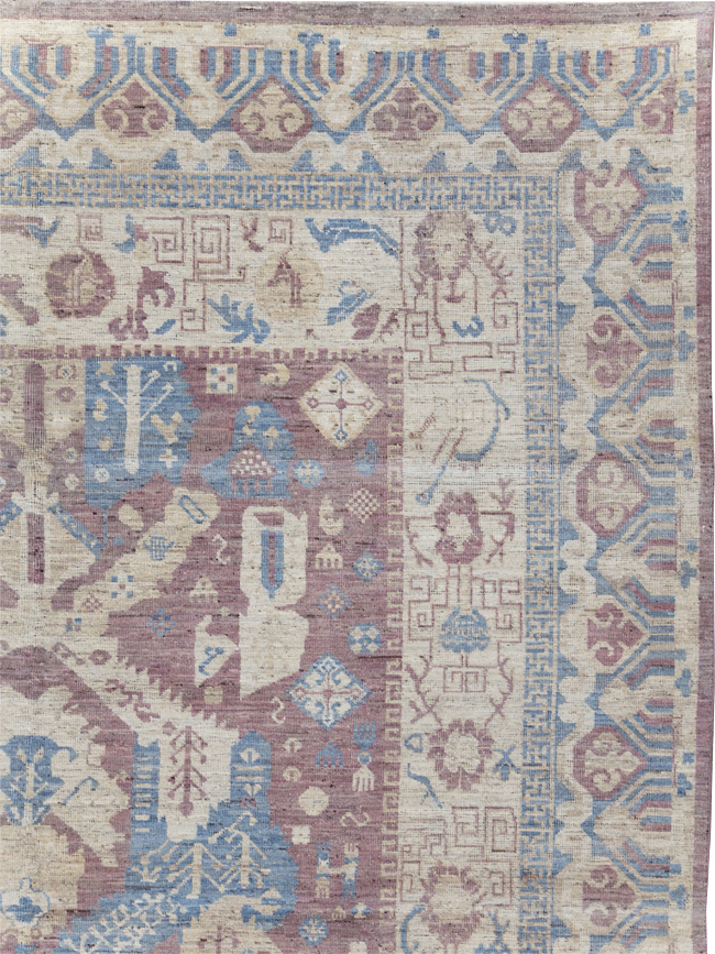 Contemporary East Turkestan Khotan Room Size Carpet, No.31334 - Gss
