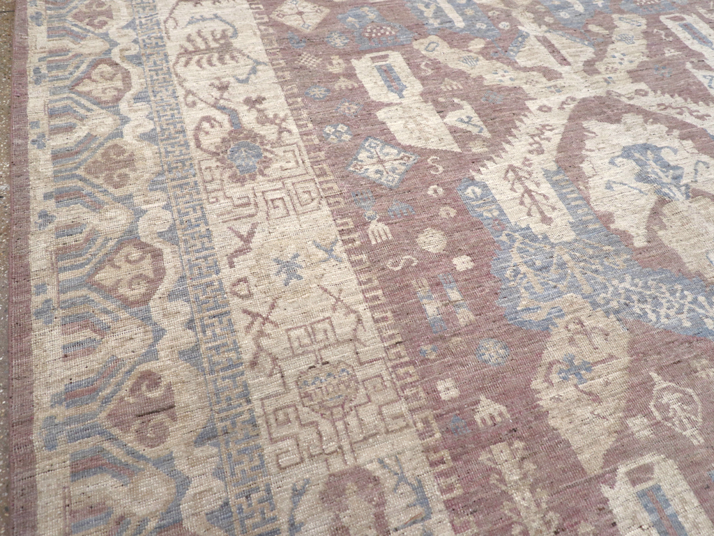 Contemporary East Turkestan Khotan Room Size Carpet, No.31334 - Gss