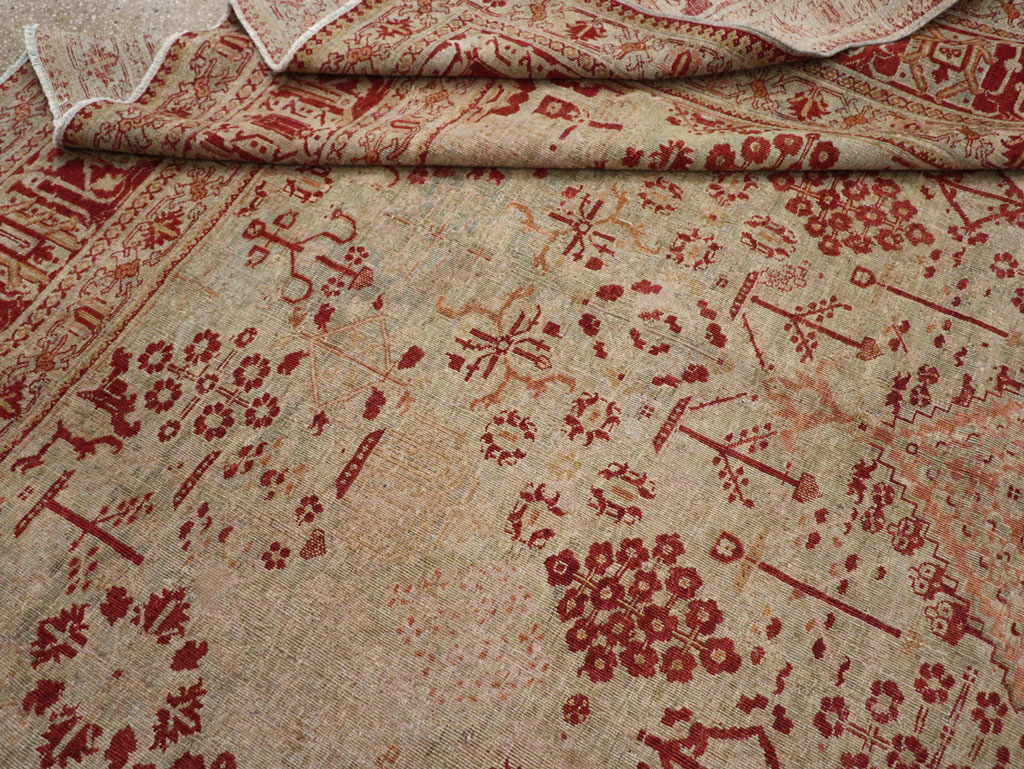 Antique Persian Joshegan Room Size Carpet, No.31336 - Gss