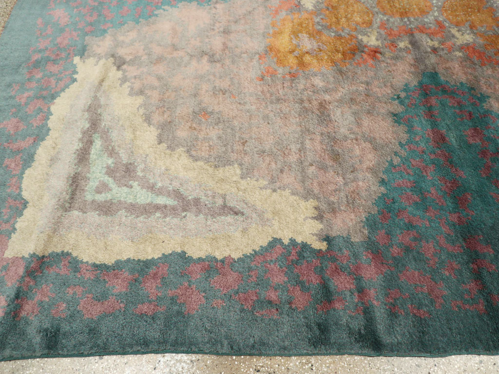 Antique European Art Deco Square Room Size Carpet, No.31338 - Gss