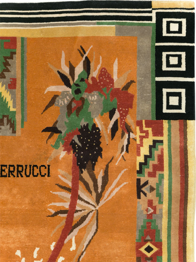 Vintage Tibetan Art Deco Carpet by Nini Ferrucci, No.31340 - Gss