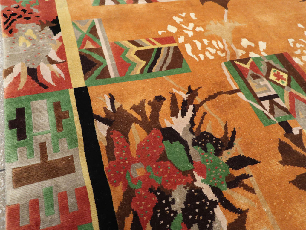 Vintage Tibetan Art Deco Carpet by Nini Ferrucci, No.31340 - Gss