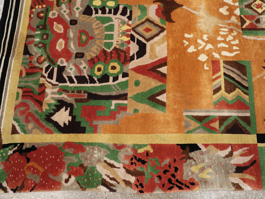 Vintage Tibetan Art Deco Carpet by Nini Ferrucci, No.31340 - Gss