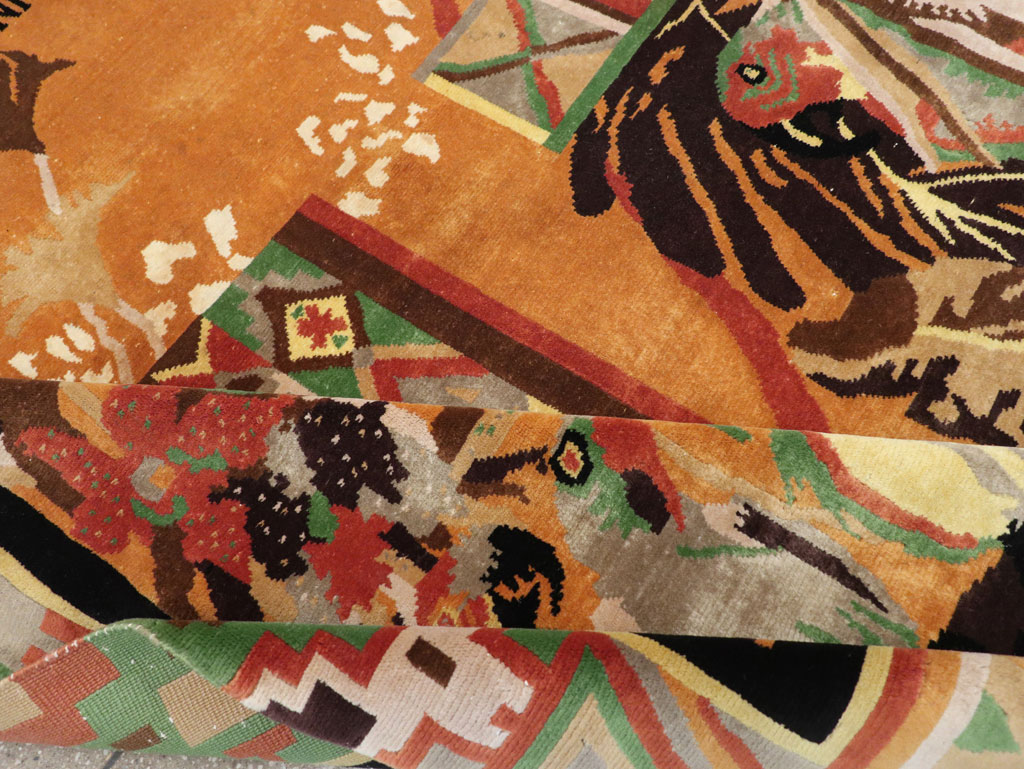 Vintage Tibetan Art Deco Carpet by Nini Ferrucci, No.31340 - Gss
