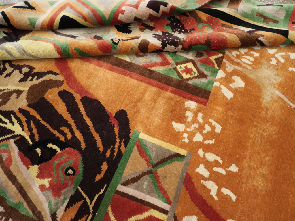 Vintage Tibetan Art Deco Carpet by Nini Ferrucci, No.31340 - Gss