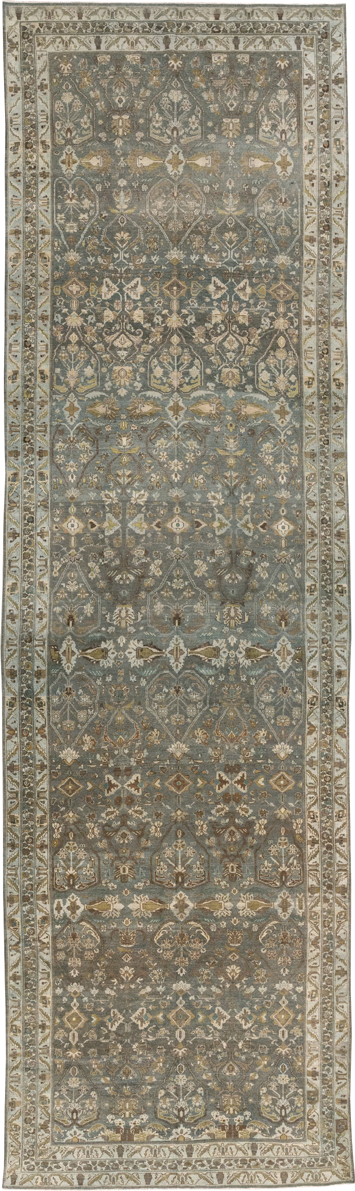 Antique Persian Malayer Wide Gallery Runner, No.31341 - Gss