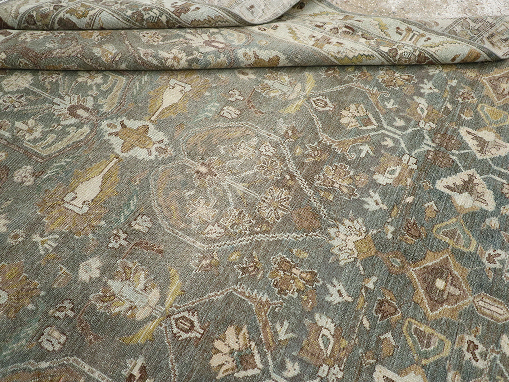 Antique Persian Malayer Wide Gallery Runner, No.31341 - Gss