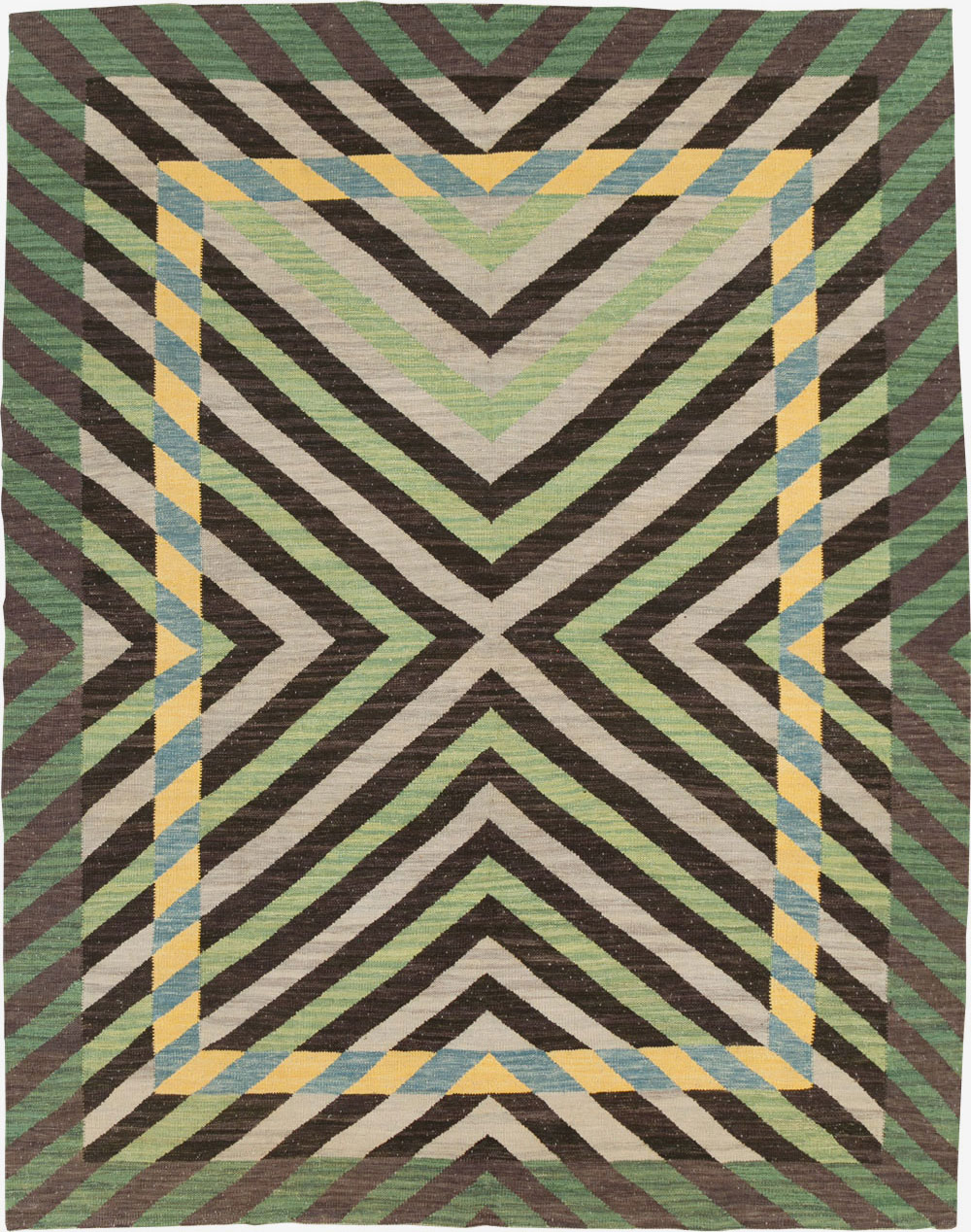Contemporary Turkish Flatweave Room Size Carpet, No.31348 - Gss