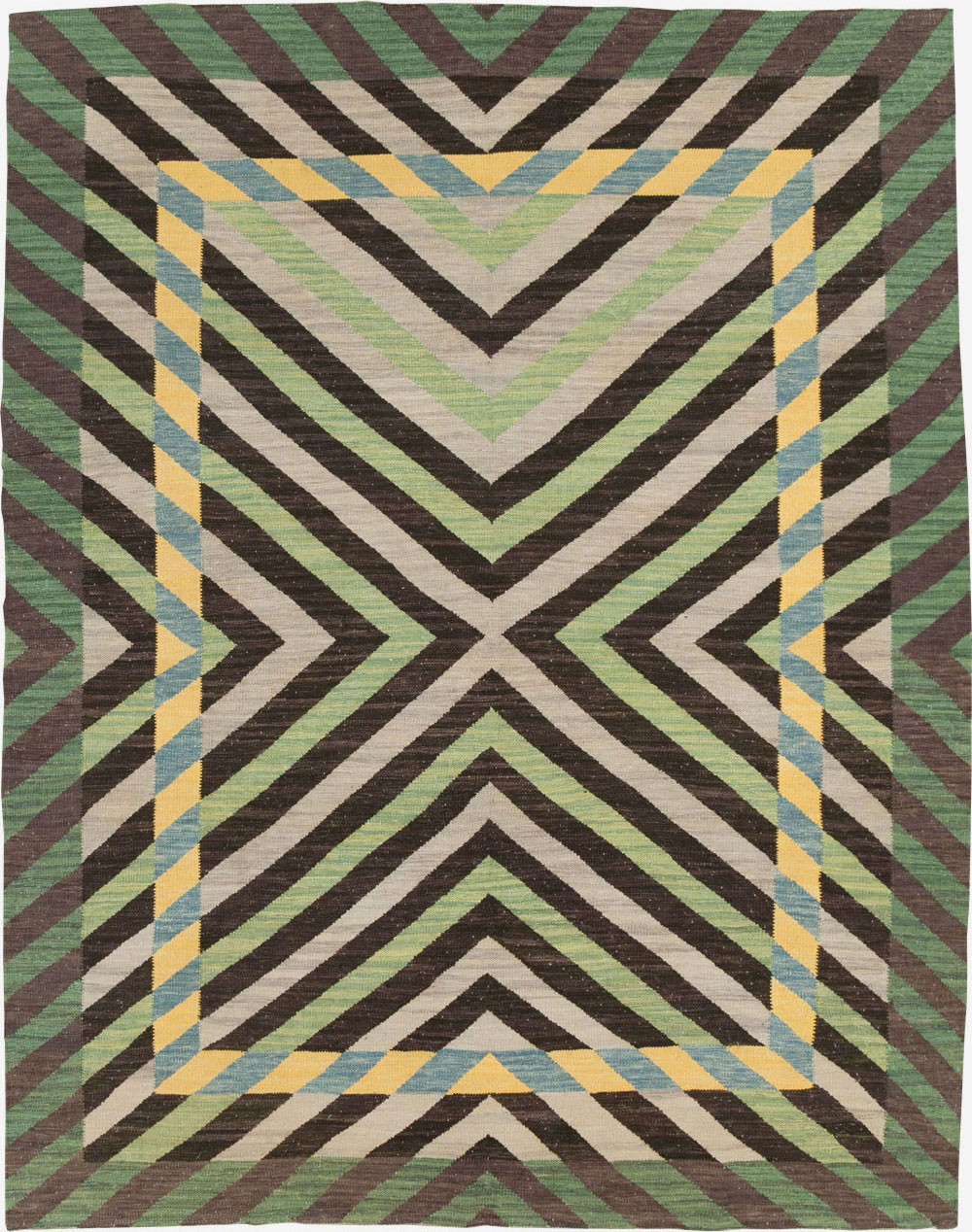 Contemporary Turkish Flatweave Room Size Carpet, No.31348 - Gss