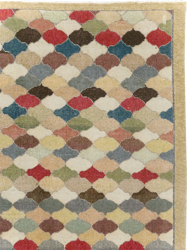 Vintage Turkish Anatolian Wide Gallery Runner, No.31351 - Gss