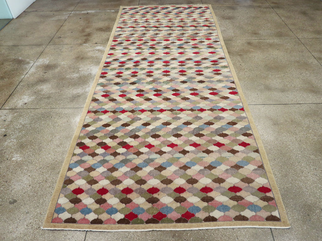 Vintage Turkish Anatolian Wide Gallery Runner, No.31351 - Gss
