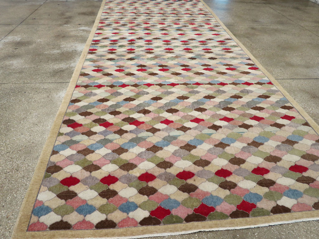 Vintage Turkish Anatolian Wide Gallery Runner, No.31351 - Gss