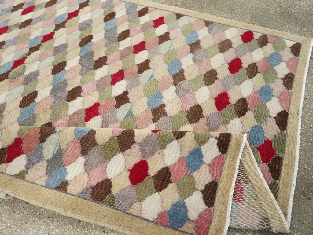 Vintage Turkish Anatolian Wide Gallery Runner, No.31351 - Gss