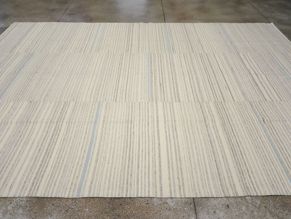 Contemporary Turkish Flatweave Kilim Room Size Carpet, No.31355 - Gss