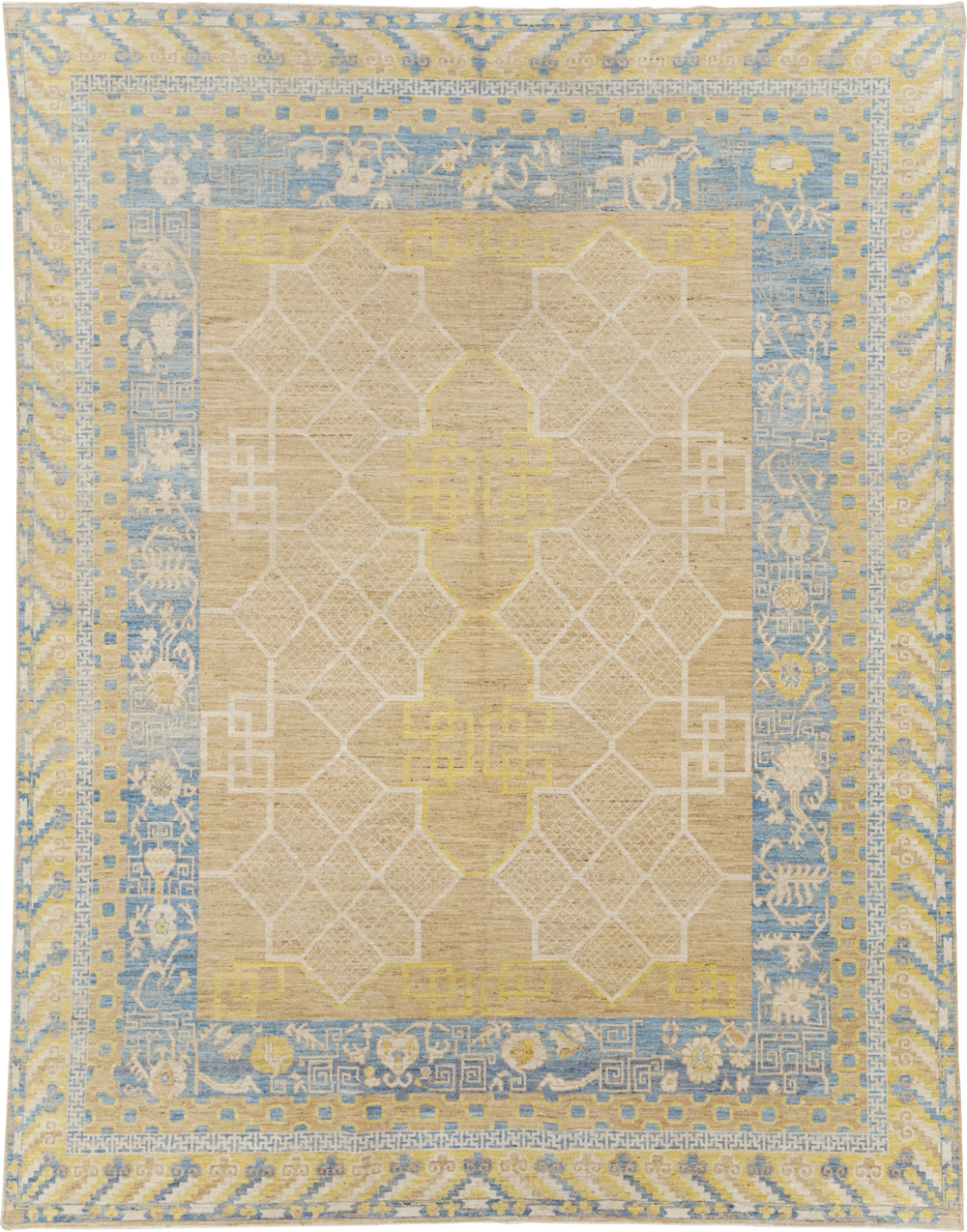 Contemporary East Turkestan Khotan Room Size Carpet, No.31356 - Gss