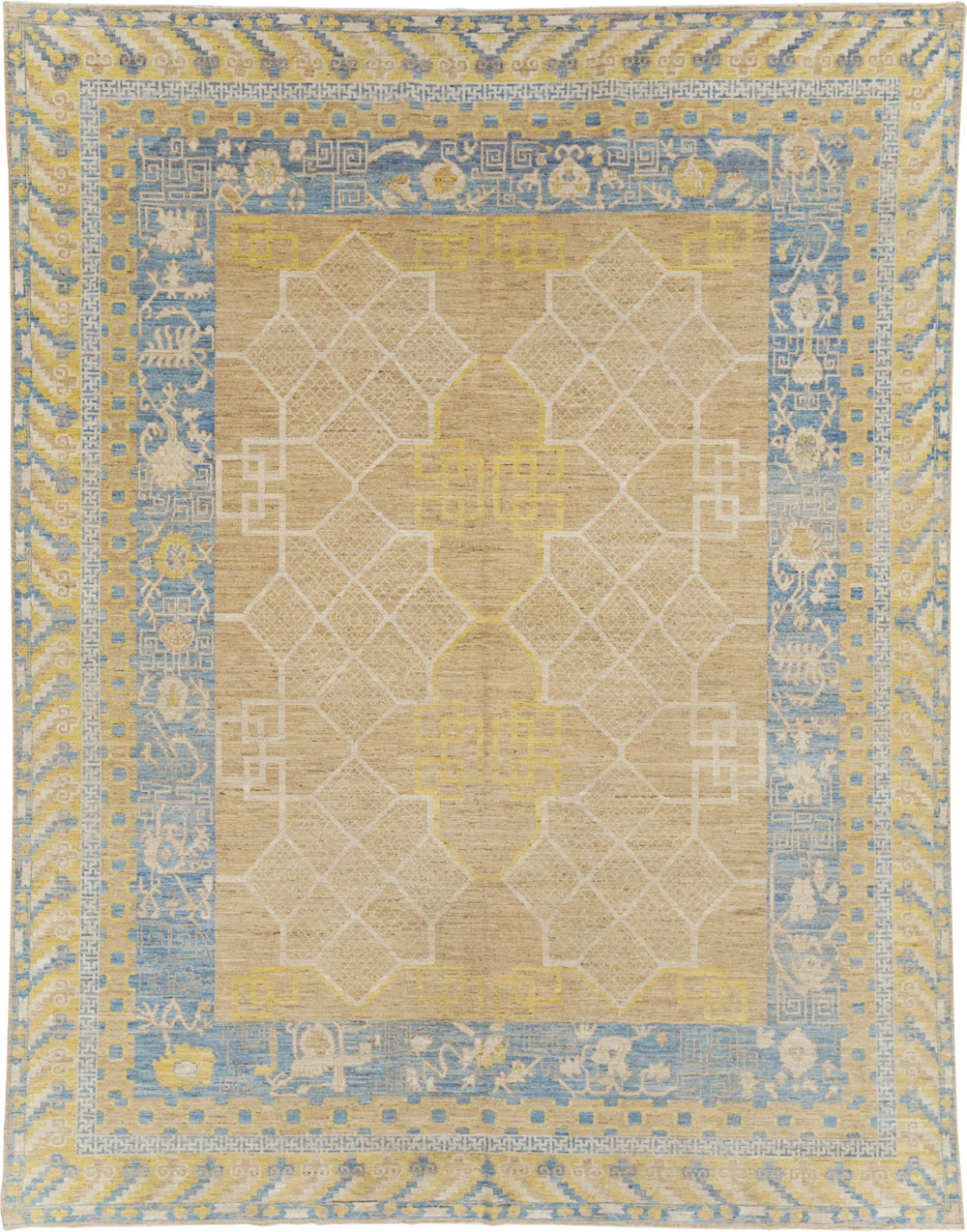 Contemporary East Turkestan Khotan Room Size Carpet, No.31356 - Gss