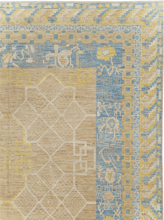 Contemporary East Turkestan Khotan Room Size Carpet, No.31356 - Gss