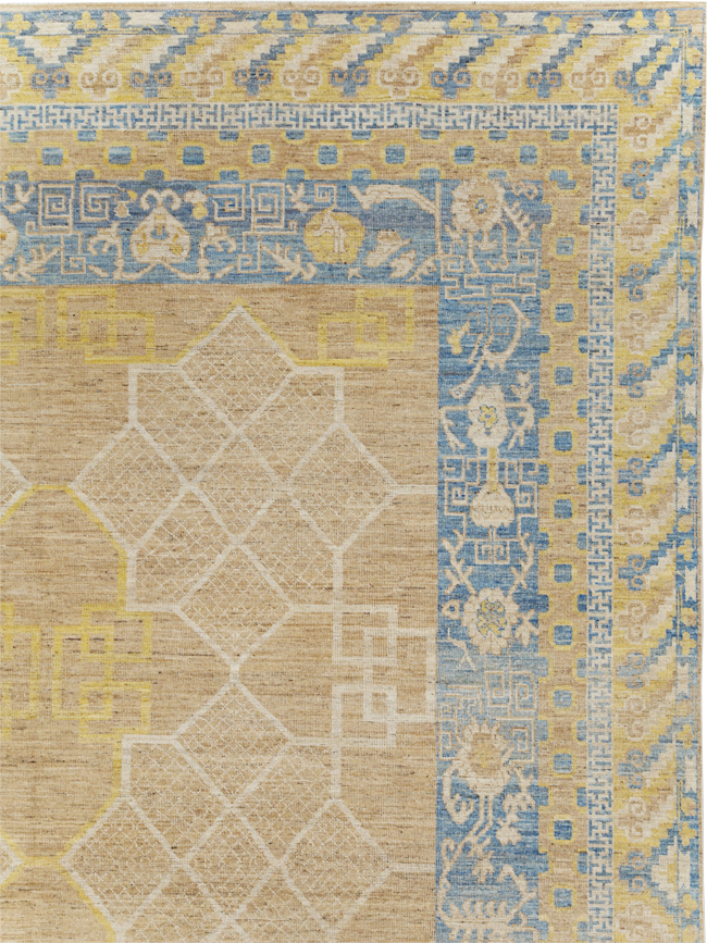 Contemporary East Turkestan Khotan Room Size Carpet, No.31356 - Gss