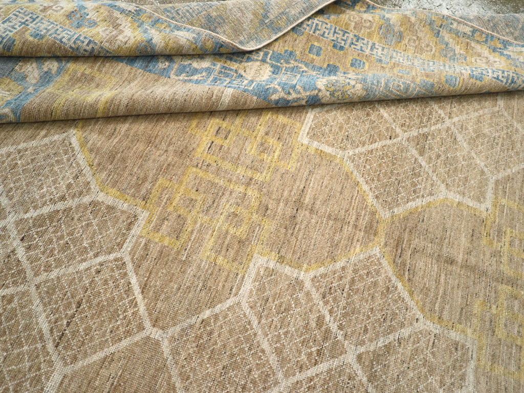 Contemporary East Turkestan Khotan Room Size Carpet, No.31356 - Gss