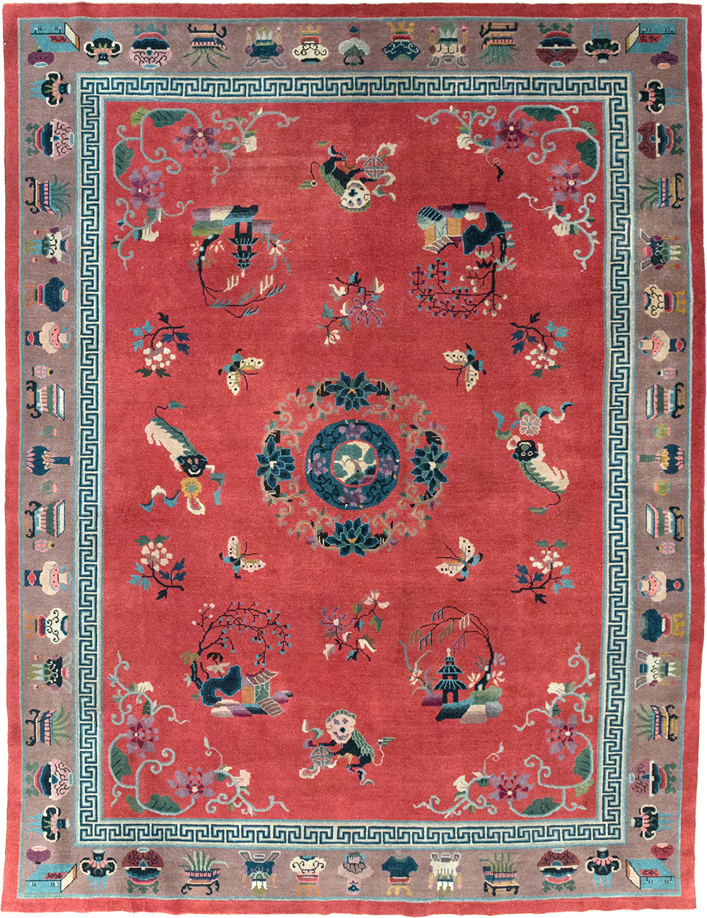 Vintage Chinese Art Deco Pictorial Room Size Carpet, No.31359 - Gss