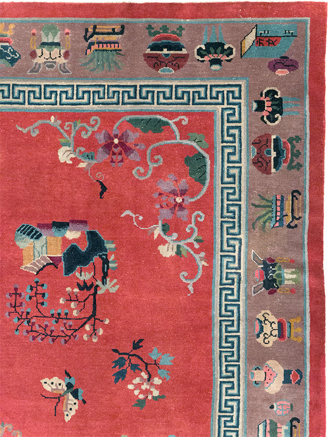 Vintage Chinese Art Deco Pictorial Room Size Carpet, No.31359 - Gss