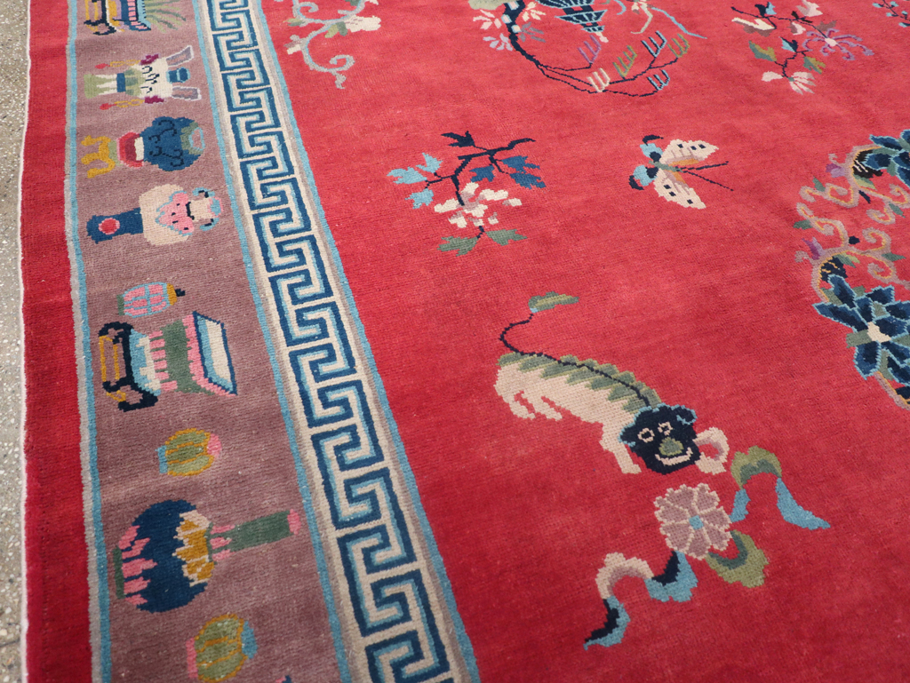 Vintage Chinese Art Deco Pictorial Room Size Carpet, No.31359 - Gss