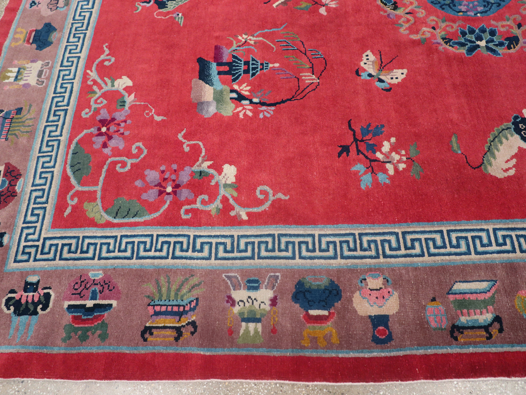 Vintage Chinese Art Deco Pictorial Room Size Carpet, No.31359 - Gss